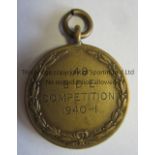 FOOTBALL MEDAL 1940/1 One inch bronze medal showing footballers on one side and on the other is