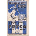 BRIGHTON & HOVE ALBION V ARSENAL 1935 FA CUP Programme for the Cup tie at Brighton 12/1/1935, very