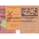 EAST FIFE A collection of 22 East Fife home programmes from the 1960's to include Friendlies v Brann