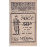LIVERPOOL V ARSENAL / EVERTON RESERVES V BOLTON RESERVES 1927 Joint issue programme for the League