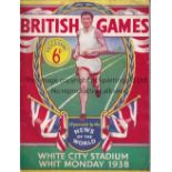 NEWS OF THE WORLD BRITISH GAMES 1938 Programme at White City Stadium 6/6/1938 Generally good