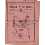 SPURS Programme Tottenham v Sunderland 23/2/1935. Horizontal fold. Some fraying at edge. Fair to