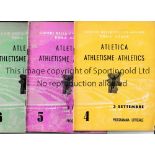 1960 OLYMPIC GAMES A collection of 5 Athletics programmes from the 1960 Rome Olympics for 3rd,5th,