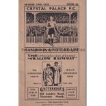 CRYSTAL PALACE Handbook 1938/9. Good