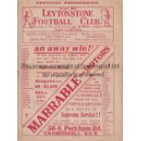 LEYTONSTONE V DULWICH HAMLET 1932 Programme for the Isthmian League match at Leytonstone 1/9/1932,