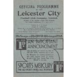 LEICESTER CITY V ARSENAL 1935 FA CUP Programme for the Cup tie at Leicester 26/1/1935, scores