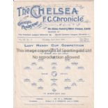 CHELSEA Single Sheet programme X Division v R Division Lady Henry Cup Final at Chelsea 23/4/1914. Ex