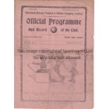 TOTTENHAM HOTSPUR V WEST HAM UNITED 1920 FA CUP Programme for the FA Cup tie at Tottenham 21/2/1920.