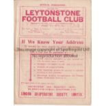 LEYTONSTONE Home programme v London Caledonians FA Amateur Cup 1/1/1936. Horizontal fold. Lacks