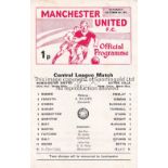 GEORGE BEST Single sheet programme for Manchester United Reserves v Aston Villa 6/10/1973. Best