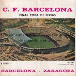 1966 ICFC CUP FINAL / BARCELONA V REAL ZARAGOZA Official programme for the match in Barcelona 14/9/