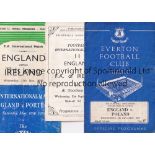 ENGLAND / EVERTON Four England home programmes all at Goodison v Ireland 1949, Portugal (FOB)