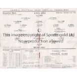 ENGLAND / HUNGARY / ARSENAL Programme England v Hungary 2/12/1936 at Highbury. Light horizontal