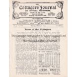 FULHAM V ARSENAL 1924 Single sheet programme for the London Combination match at Fulham 13/3/1924.