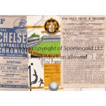 ARSENAL Four away programmes for Championship season 1947/8 v. Aston Villa, Wolves, Chelsea and