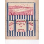 HUDDERSFIELD TOWN V ARSENAL 1932 Programme for the League match at Huddersfield 27/4/1932, team