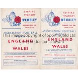 ENGLAND / WALES Two England v Wales wartime programmes at Wembley 27/2/1943 (folds) and 25/9/1943 (