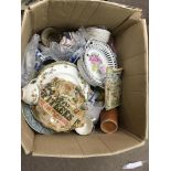 A box of mixed ceramics