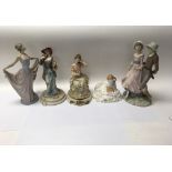 A group of five figures to include Lladro, NAO, Ro
