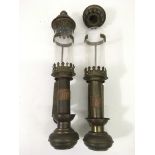 A pair of GWR railway lamps.Approx 38cm long