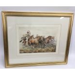 Another framed and signed mezzotint by Hungarian a