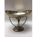 A silver Art crafts style bowl with stylised supports London 1906 ,545 grams