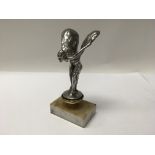 A Rolls Royce spirit of ecstasy car mascot mounted