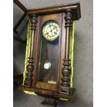 A Vienna type early 20th Century wall clock, approx 70cm.