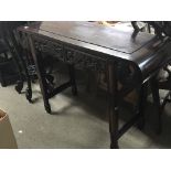 A Chinese hardwood side table or alter table with