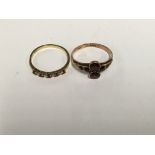 Two decorative rings with 9 ct gold bands