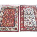 Two very similar hand knotted rugs with conforming
