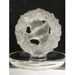 A Lalique pin dish depicting a swallow, approx hei