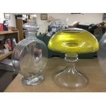 A rare 19th Chemists display glass mushroom, appro