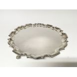 A Quality Irish Silver Salver with a shaped edge a
