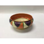 A Clarice Cliff geometric pattern bowl, diameter a