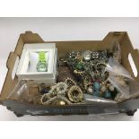 A box of costume jewellery.