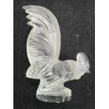 A Lalique Nain cockerel car mascot, approx 20cm.