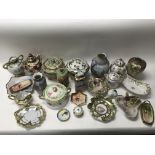 A group of Nippon ceramics to include small vases,