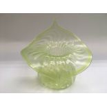 A green glass 'Jack in the pulpit' vase, approx he