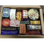 A large collection of novelty tins including advertising (10 boxes )