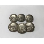A group of six SS buttons with RZM and SS marks, c