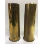 A pair of trench art shell cases, approx 29.5cm -