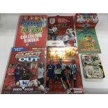 A collection of stamps, football stickers and trad
