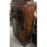 A quality Dutch type inlaid bookcase.Approx 105cmw