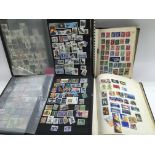A box of GB and world stamps in albums.