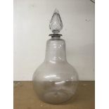 A large carboy glass bottle and stopper, approx he