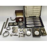 A collection of oddments including a cased set of