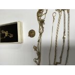 A collection of 9 ct gold chains and pendants 17 g