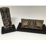 Two Indian carved wood figures the elephant god Ga
