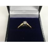 A 9ct gold solitaire ring, approx 1.8g and approx